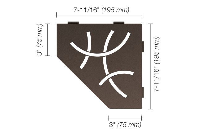 SES2D6TSOB SCHLUTER SHELF-E BRONZE CURVE (TSOB)