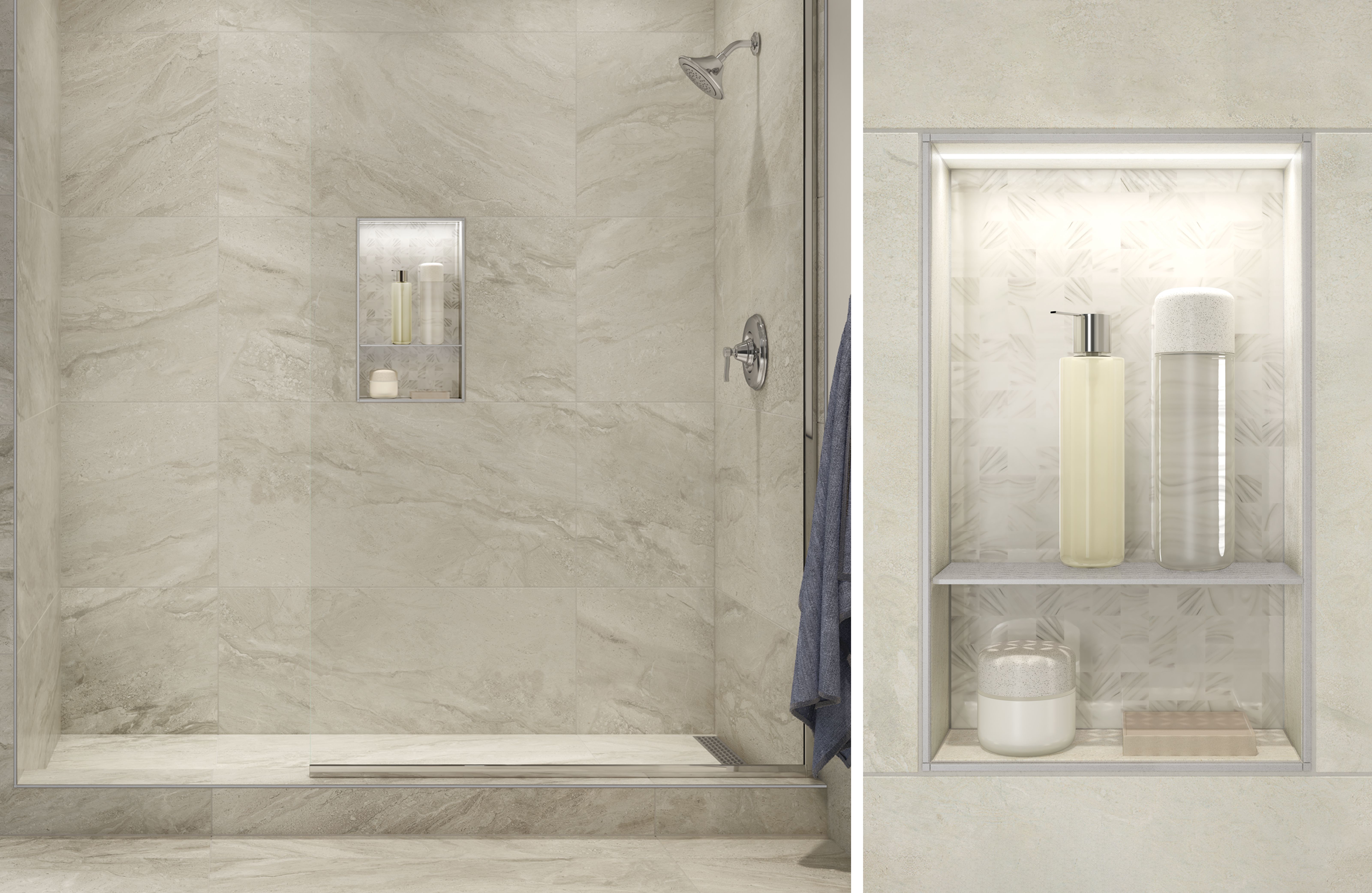KERDIBOARDSNLT Illuminated Shower Niche Schluter