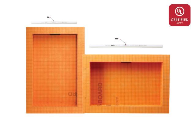 thumbnail image 2 of Schluter Rectangular Shower Shelf For KERDI-BOARD Niches - 4mm Thick, Matte Black Aluminum 2 of 2