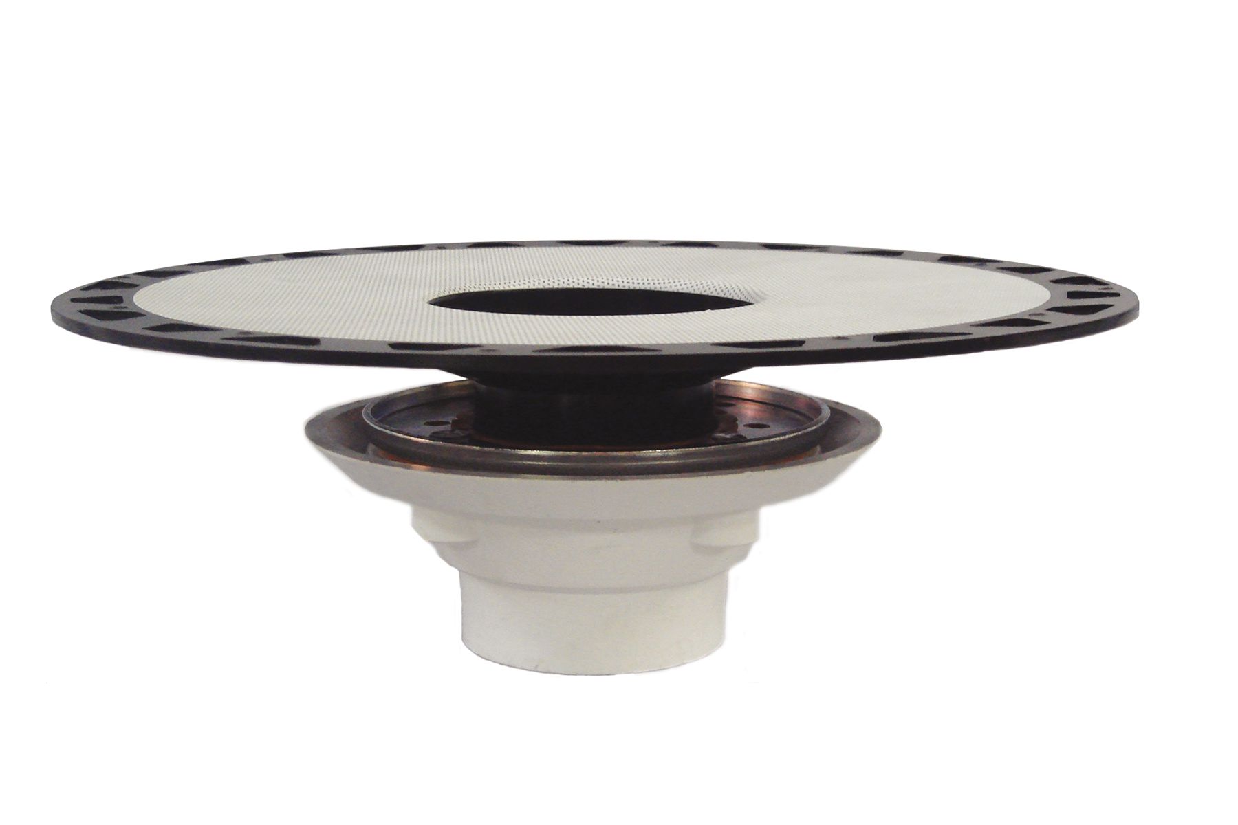 Shower with point drain